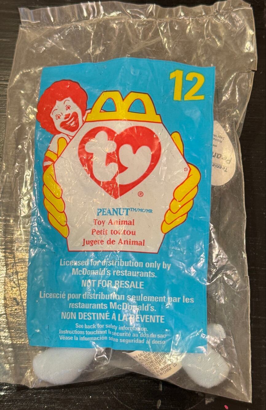 McDonald's Ty Beanie Baby 1998 Peanut the Elephant #12